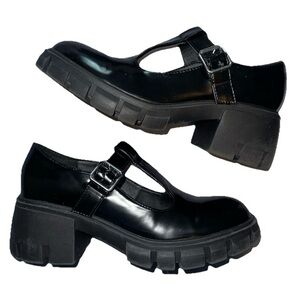 Esprit Chunky Mary Jane Flats Black Patent Leather- Annette Women’s 6.5 M